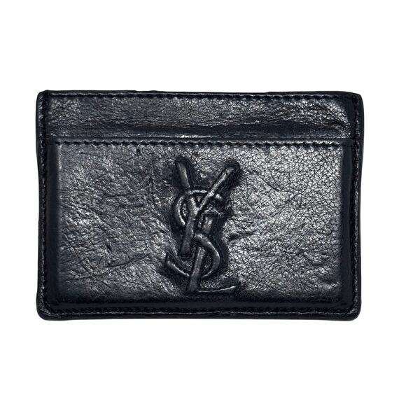 YSL All Black Cardholder Wallet - Picture 1 of 11